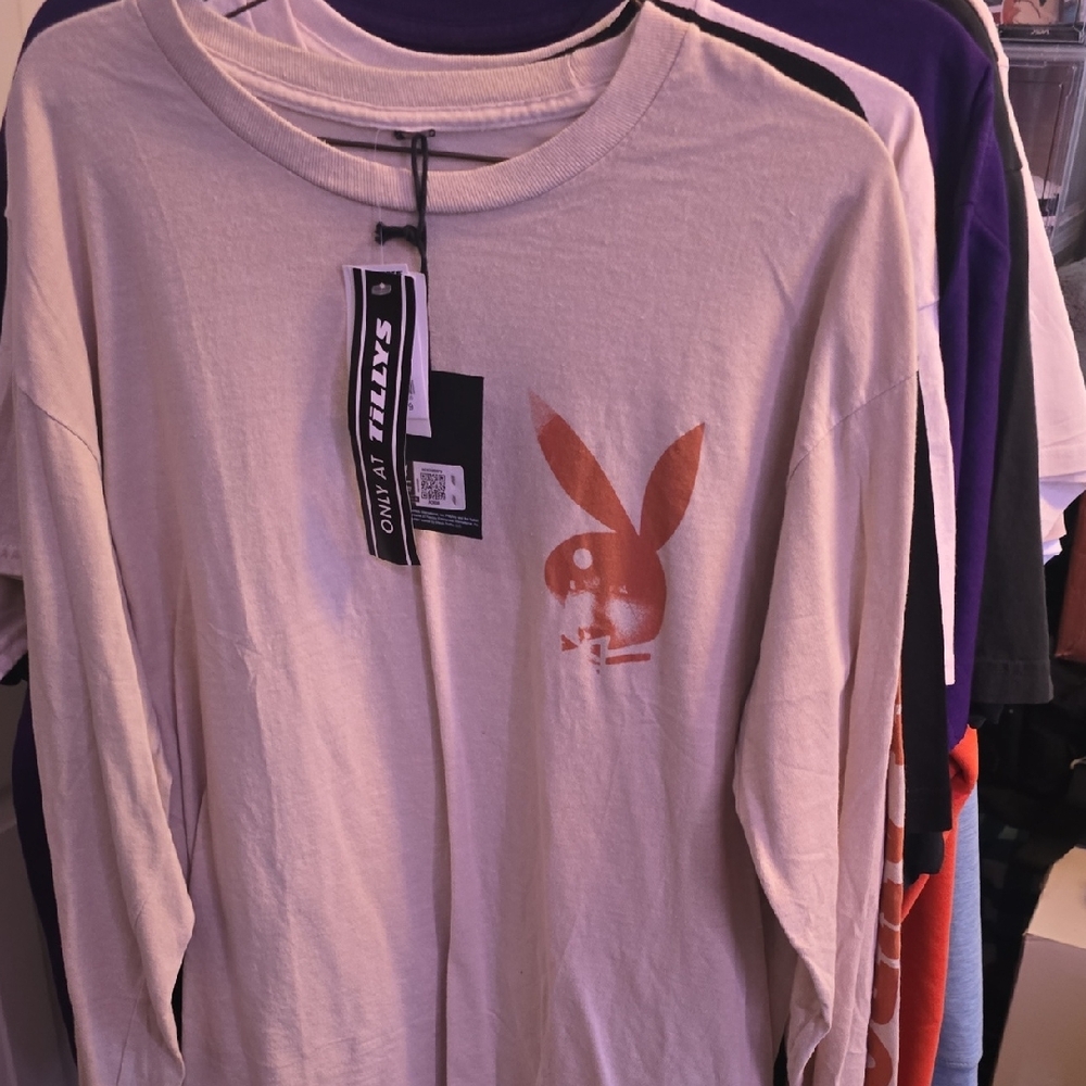 PLAYBOY Cream Long Sleeve Tee with Graphic